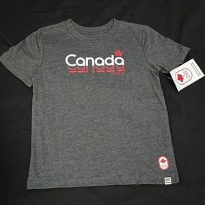 Canada Logo Tee Shirt 3-4 years Gray screen printed